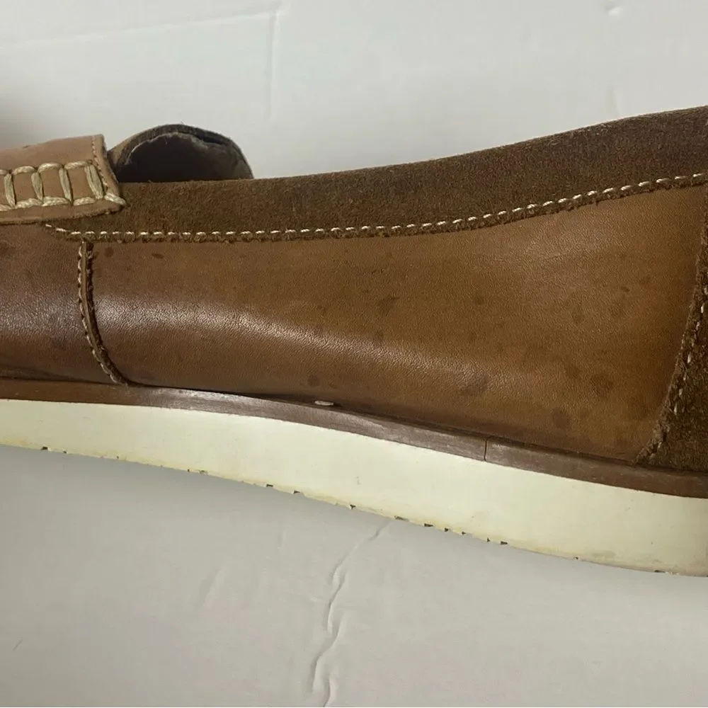 Aston Grey Scadicci Leather and Suede Penny Loafers Size 10.5
